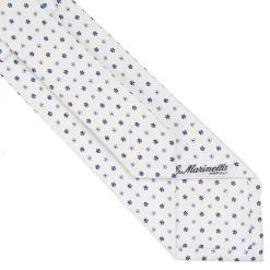 CRAVATTA SARTORIALE CLASSICA IN SETA BIANCA Microfantasia fiore