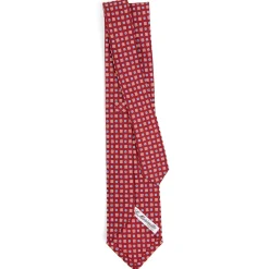CRAVATTA SARTORIALE CLASSICA IN SETA BORDEAUX Microfantasia fiore