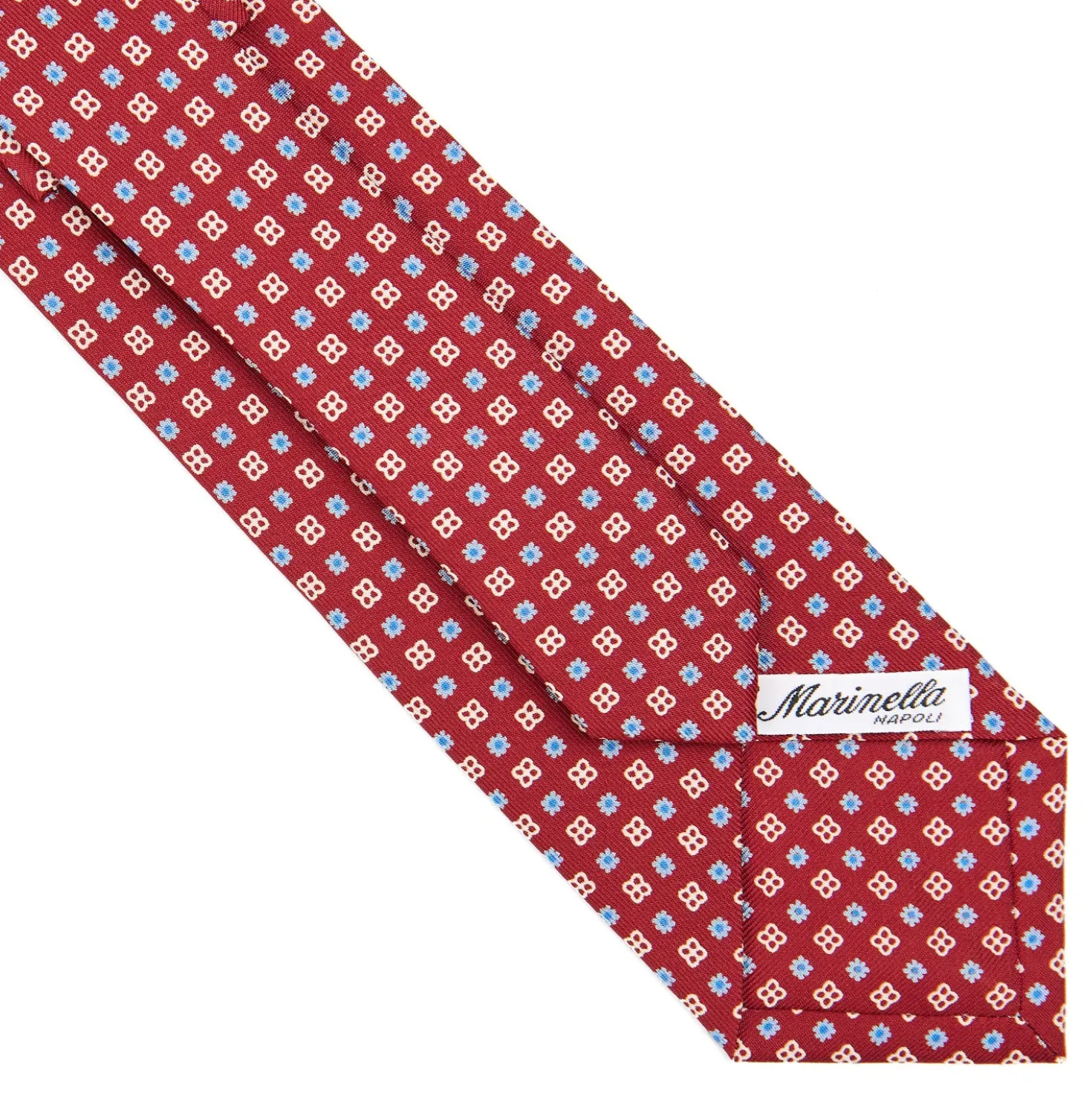 CRAVATTA SARTORIALE CLASSICA IN SETA BORDEAUX Microfantasia fiore