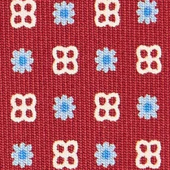CRAVATTA SARTORIALE CLASSICA IN SETA BORDEAUX Microfantasia fiore