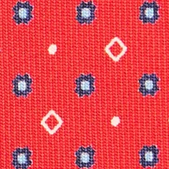 CRAVATTA SARTORIALE CLASSICA IN SETA ROSSA Microfantasia fiore