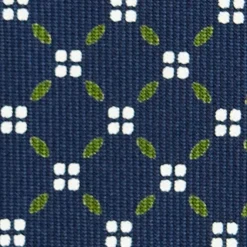 CRAVATTA SARTORIALE CLASSICA IN SETA BLU SCURO Microfantasia fiore