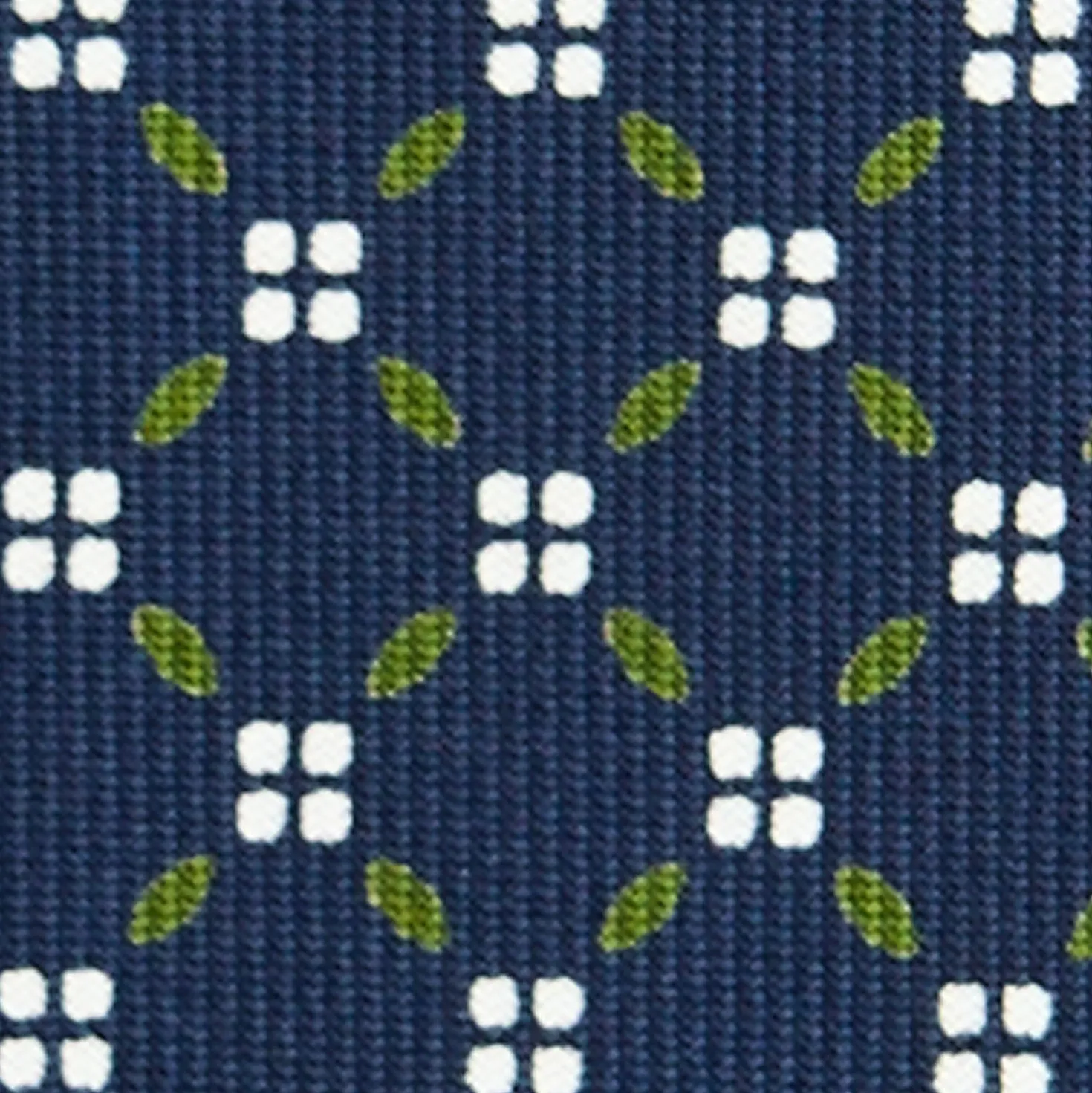 CRAVATTA SARTORIALE CLASSICA IN SETA BLU SCURO Microfantasia fiore