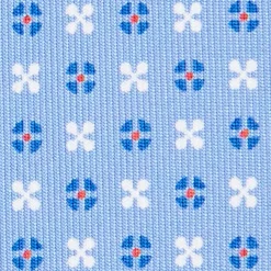 CRAVATTA SARTORIALE CLASSICA IN SETA AZZURRA Microfantasia fiore