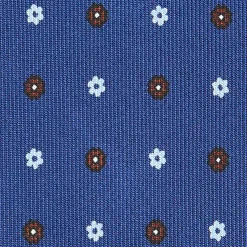 CRAVATTA SARTORIALE CLASSICA IN SETA BLU Microfantasia fiore