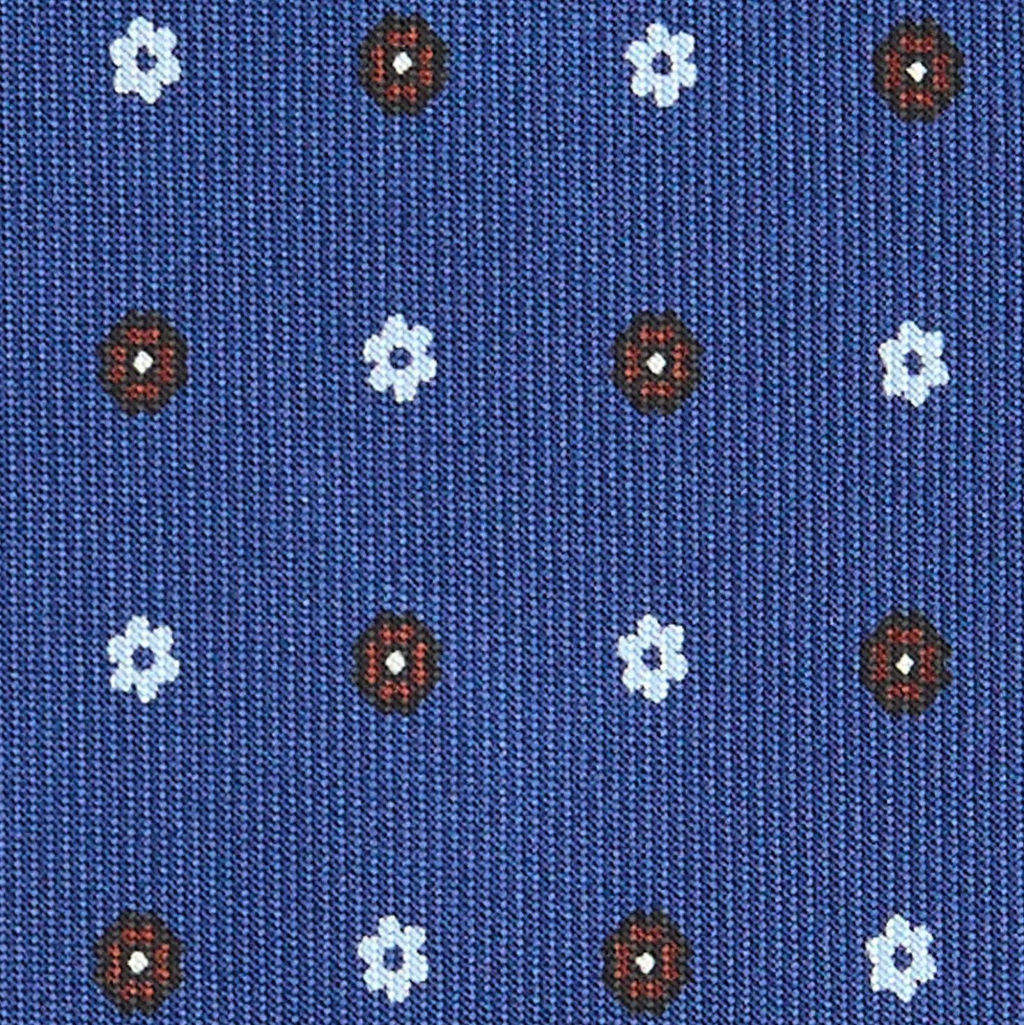 CRAVATTA SARTORIALE CLASSICA IN SETA BLU Microfantasia fiore