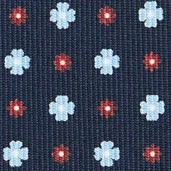 CRAVATTA SARTORIALE CLASSICA IN SETA BLU SCURO Microfantasia fiore