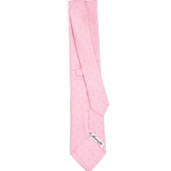 CRAVATTA SARTORIALE CLASSICA IN SETA ROSA Microfantasia fiore