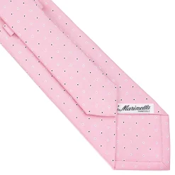 CRAVATTA SARTORIALE CLASSICA IN SETA ROSA Microfantasia fiore