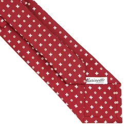 CRAVATTA SARTORIALE CLASSICA IN SETA BORDEAUX Microfantasia fiore