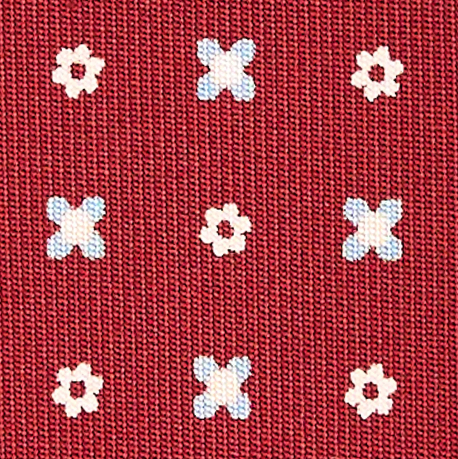 CRAVATTA SARTORIALE CLASSICA IN SETA BORDEAUX Microfantasia fiore