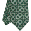 CRAVATTA SARTORIALE CLASSICA IN SETA VERDE SCURO Microfantasia fiore