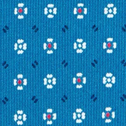 CRAVATTA SARTORIALE CLASSICA IN SETA BLU MEDIO Microfantasia fiore