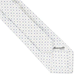 CRAVATTA SARTORIALE CLASSICA IN SETA BIANCA Microfantasia fiore
