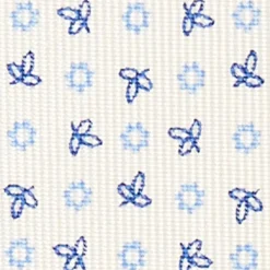 CRAVATTA SARTORIALE CLASSICA IN SETA BIANCA Microfantasia fiore