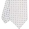 CRAVATTA SARTORIALE CLASSICA IN SETA BIANCA Microfantasia fiore