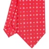 CRAVATTA SARTORIALE CLASSICA IN SETA ROSSA Microfantasia fiore