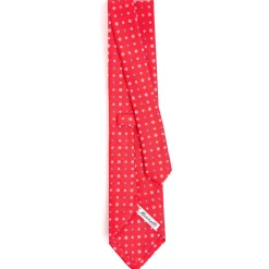 CRAVATTA SARTORIALE CLASSICA IN SETA ROSSA Microfantasia fiore