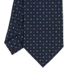 CRAVATTA SARTORIALE CLASSICA IN SETA BLU SCURO Microfantasia fiore