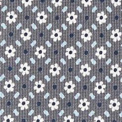 CRAVATTA SARTORIALE CLASSICA IN SETA GRIGIO SCURO Microfantasia fiore