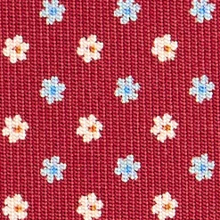 CRAVATTA SARTORIALE CLASSICA IN SETA BORDEAUX Microfantasia fiore