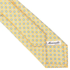 CRAVATTA SARTORIALE CLASSICA IN SETA GIALLA Microfantasia fiore