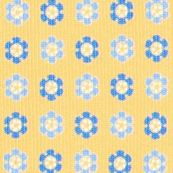 CRAVATTA SARTORIALE CLASSICA IN SETA GIALLA Microfantasia fiore