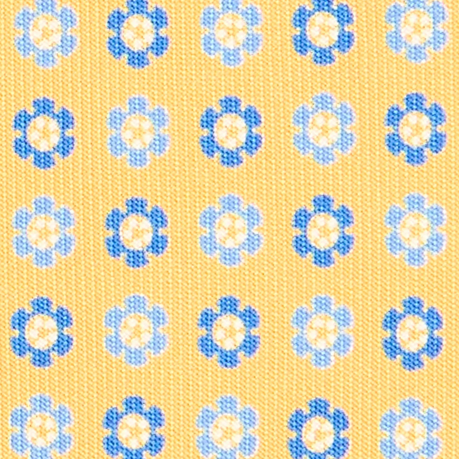 CRAVATTA SARTORIALE CLASSICA IN SETA GIALLA Microfantasia fiore