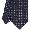 CRAVATTA SARTORIALE CLASSICA IN SETA BLU SCURO Microfantasia fiore