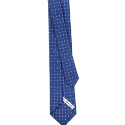 CRAVATTA SARTORIALE CLASSICA IN SETA BLU Microfantasia fiore