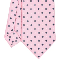 CRAVATTA SARTORIALE CLASSICA IN SETA ROSA Microfantasia fiore