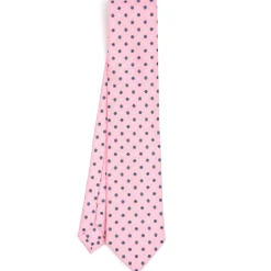 CRAVATTA SARTORIALE CLASSICA IN SETA ROSA Microfantasia fiore