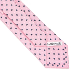 CRAVATTA SARTORIALE CLASSICA IN SETA ROSA Microfantasia fiore
