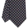 CRAVATTA SARTORIALE CLASSICA IN SETA BLU SCURO Microfantasia fiore