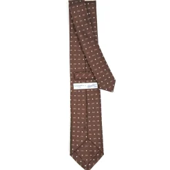 CRAVATTA SARTORIALE CLASSICA IN SETA MARRONE SCURO E.marinella x borsalino