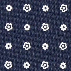 CRAVATTA SARTORIALE CLASSICA IN SETA BLU SCURO Microfantasia fiore