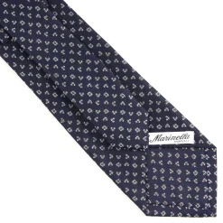 CRAVATTA SARTORIALE CLASSICA IN SETA BLU SCURO Microfantasia fiore