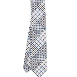 CRAVATTA SARTORIALE CLASSICA IN SETA BIANCA Patchwork