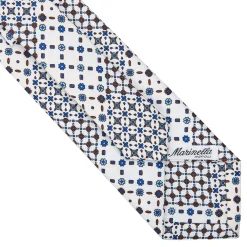 CRAVATTA SARTORIALE CLASSICA IN SETA BIANCA Patchwork
