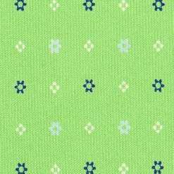 CRAVATTA SARTORIALE CLASSICA IN SETA VERDE CHIARO Microfantasia fiore