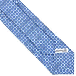 CRAVATTA SARTORIALE CLASSICA IN SETA AZZURRO POLVERE Microfantasia fiore