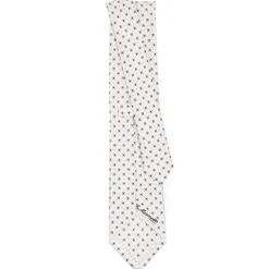 CRAVATTA SARTORIALE CLASSICA IN SETA BIANCA Microfantasia fiore