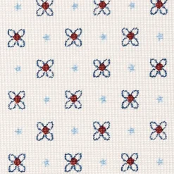 CRAVATTA SARTORIALE CLASSICA IN SETA BIANCA Microfantasia fiore