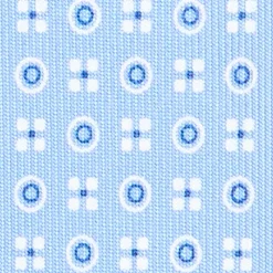 CRAVATTA SARTORIALE CLASSICA IN SETA AZZURRA Microfantasia fiore