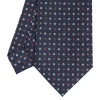 CRAVATTA SARTORIALE CLASSICA IN SETA BLU SCURO Microfantasia fiore