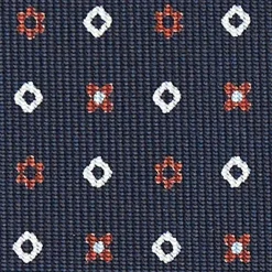 CRAVATTA SARTORIALE CLASSICA IN SETA BLU SCURO Microfantasia fiore
