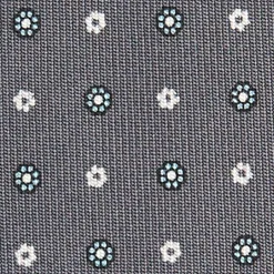 CRAVATTA SARTORIALE CLASSICA IN SETA GRIGIO SCURO Microfantasia fiore