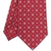 CRAVATTA SARTORIALE CLASSICA IN SETA BORDEAUX Microfantasia fiore