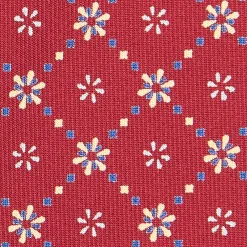 CRAVATTA SARTORIALE CLASSICA IN SETA BORDEAUX Microfantasia fiore