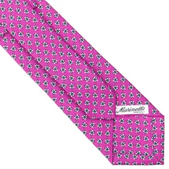 CRAVATTA SARTORIALE CLASSICA IN SETA FUCSIA Microfantasia fiore